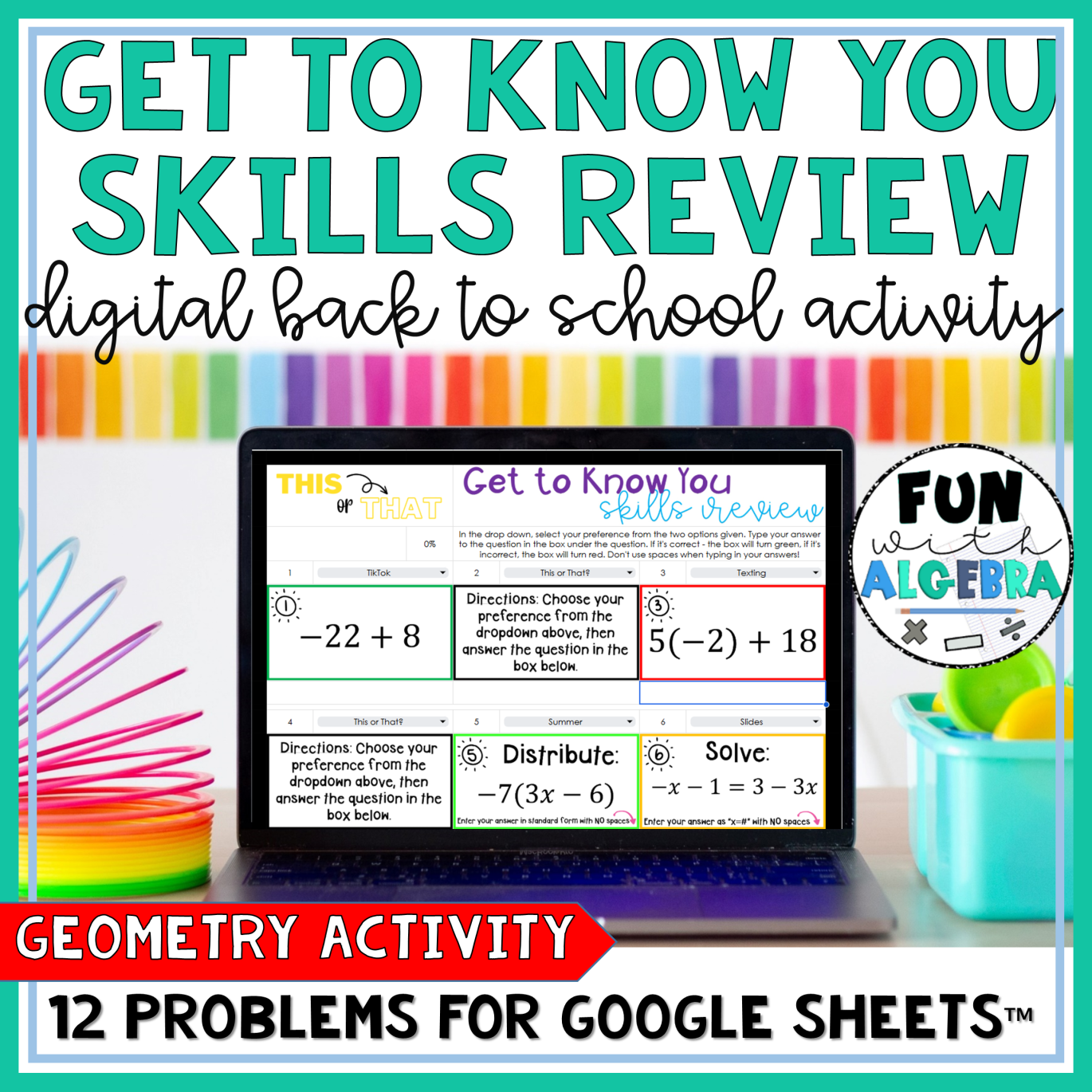 Engaging Back to School Math Activities for High School Students – Fun ...